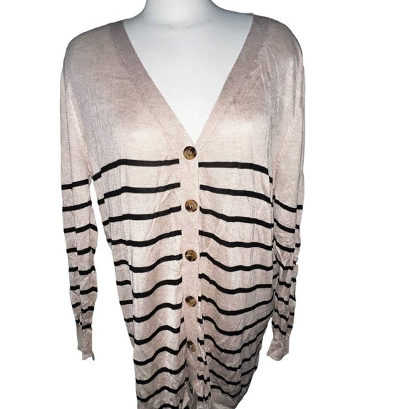 BloomChic Button Front V Neck Lightweight Knit Long Sleeve Cardigan Sz 12 Large - Picture 7 of 9